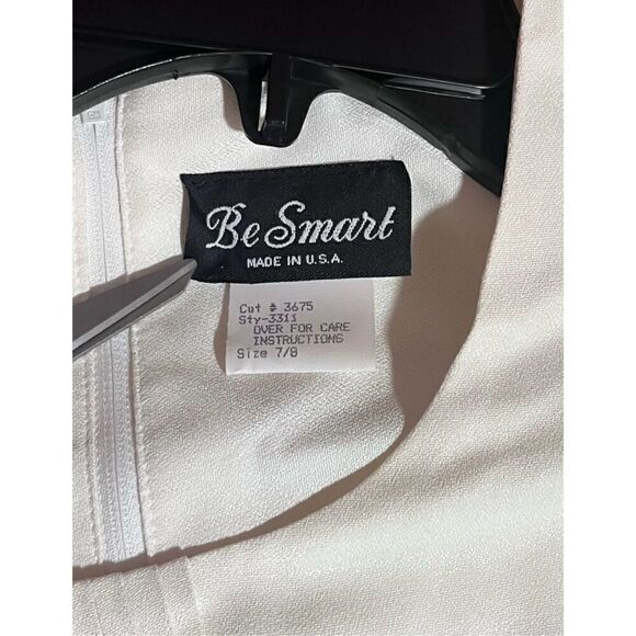 Vintage Sears dress BNWT size 7/8 Be Smart long satiny creamy - Picture 4 of 16